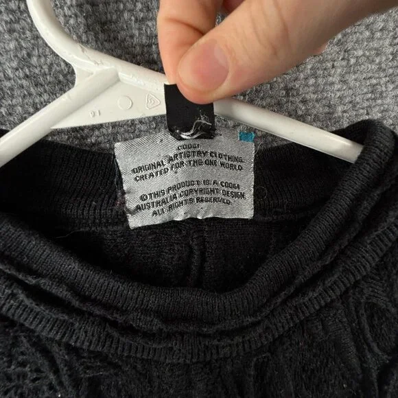 COOGI Australia Black 3D Textured Knit Sweater Pullover Cotton Small Ladies - Picture 9 of 16